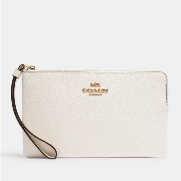 Coach Large Corner Zip Wristlet Color Chalk - Picture 4 of 14